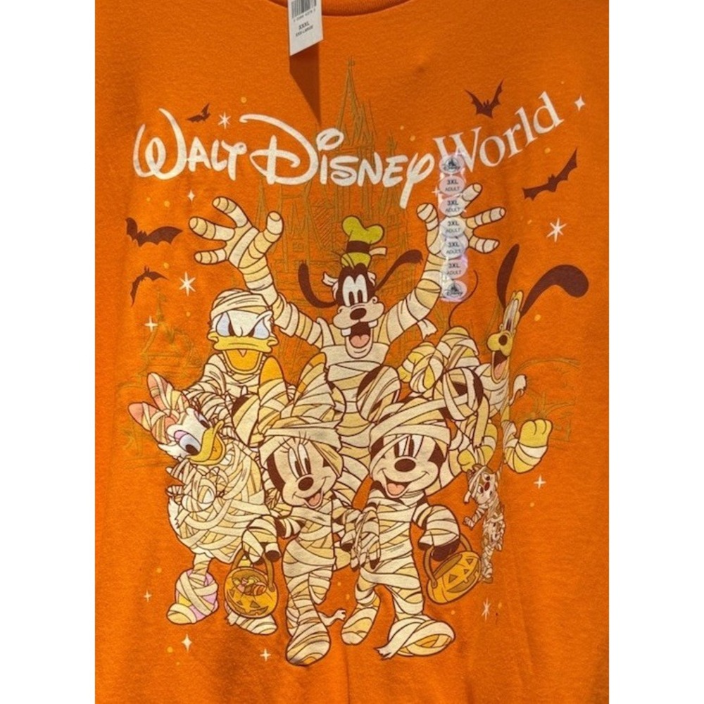 2025 Disney Parks Halloween Mummy T Shirt All Sizes Mickey Minnie Goofy Orange